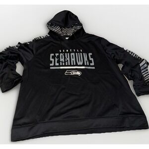 Zubaz Seattle Seahawks Hoodie XL Black NFL Team Apparel Zebra Stripe Pullover